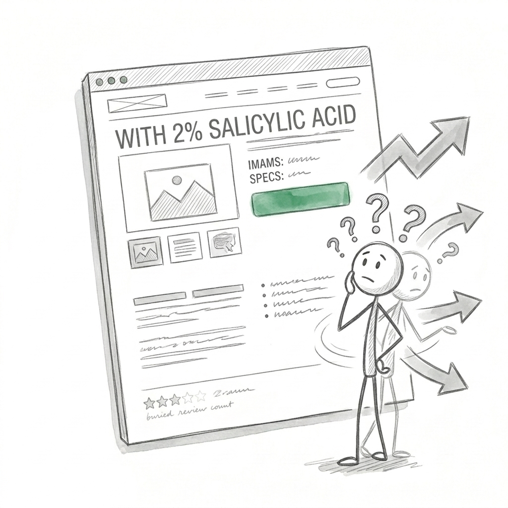 Product page with generic positioning and no trust signals