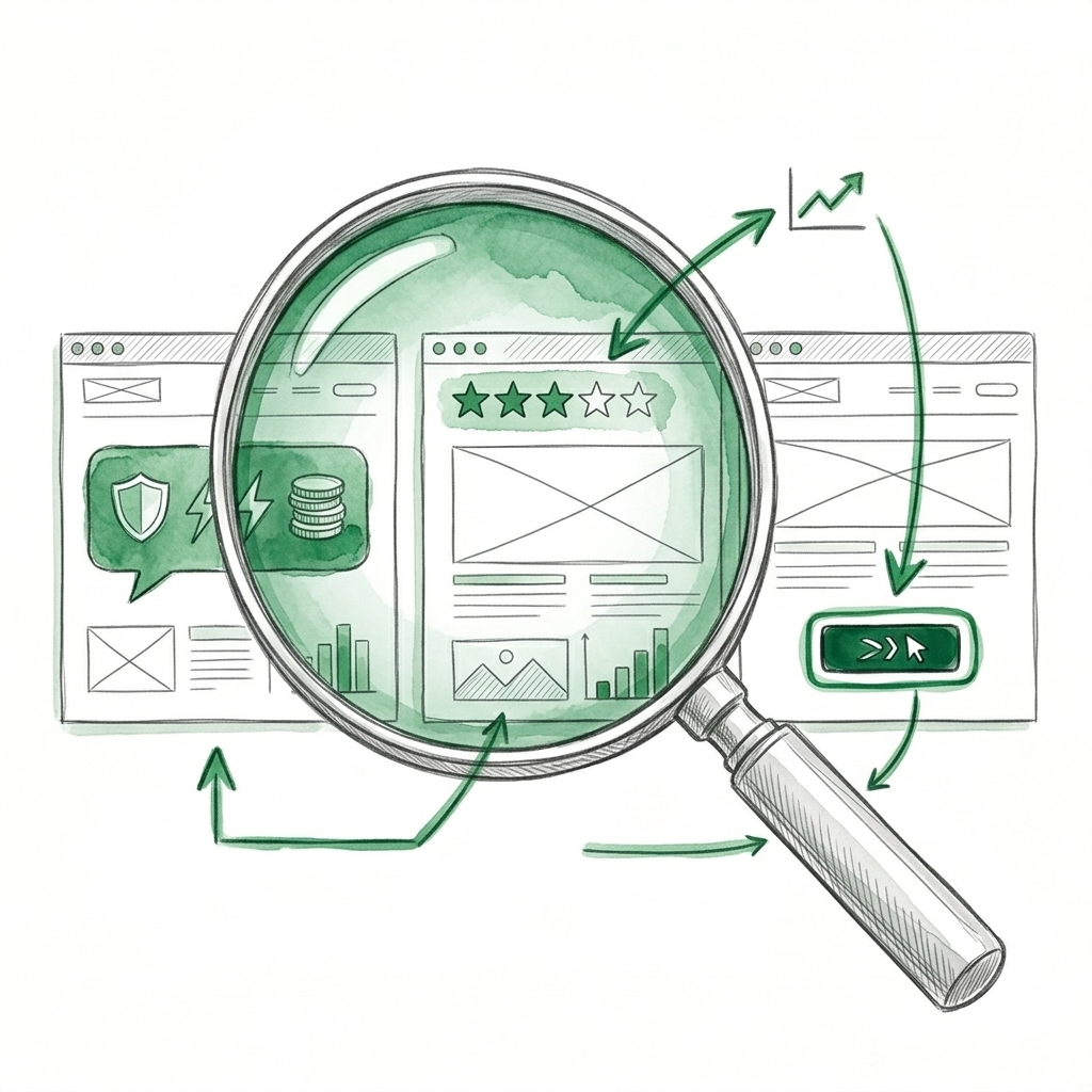 AI analyzing competitor home goods pages