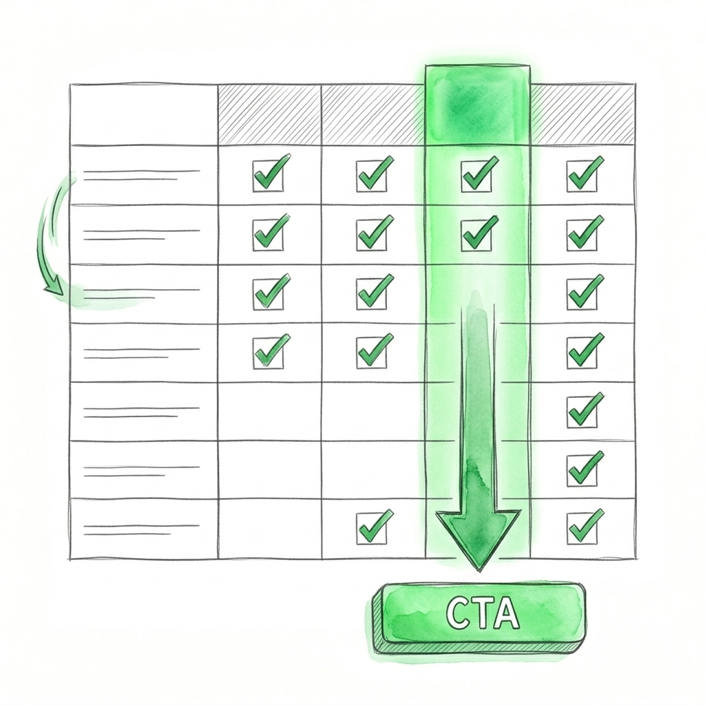 Feature comparison tables